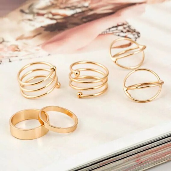 ⚡️NEW⚡️Silver Tone 6 Ring Set - Picture 3 of 4